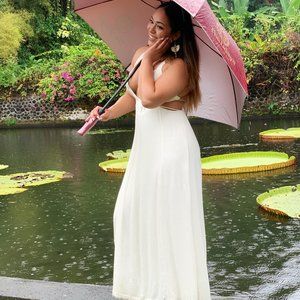 Ivory Hand Embroidered Halter Dress